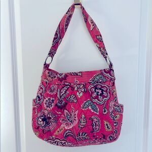 Vera Bradley Call me Coral Pink Reversible Magnetic Closure Shoulder Bag